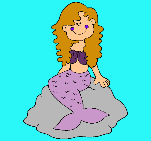 Dibujo Sirena sentada en una roca pintado por Valentinad