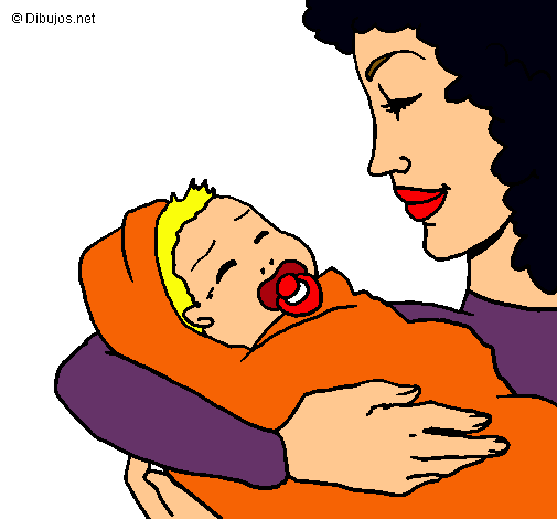 Dibujo Madre con su bebe II pintado por sirley 