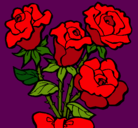 Dibujo Ramo de rosas pintado por jota 