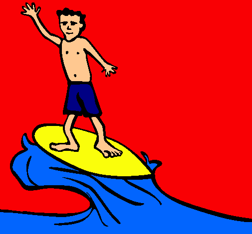 Dibujo Surfista pintado por compludo