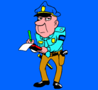 Dibujo Policía haciendo multas pintado por ifrain