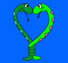 Dibujo Serpientes enamoradas pintado por serpientes
