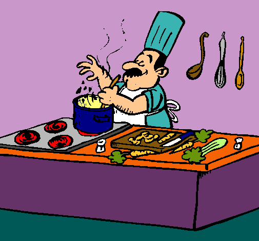 Cocinero en la cocina