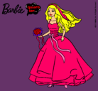 Dibujo Barbie vestida de novia pintado por jancy
