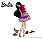 Dibujo Barbie y su colección de zapatos pintado por MerceLopez