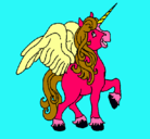 Dibujo Unicornio con alas pintado por Muecali