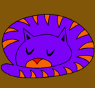 Dibujo Gato durmiendo pintado por denni