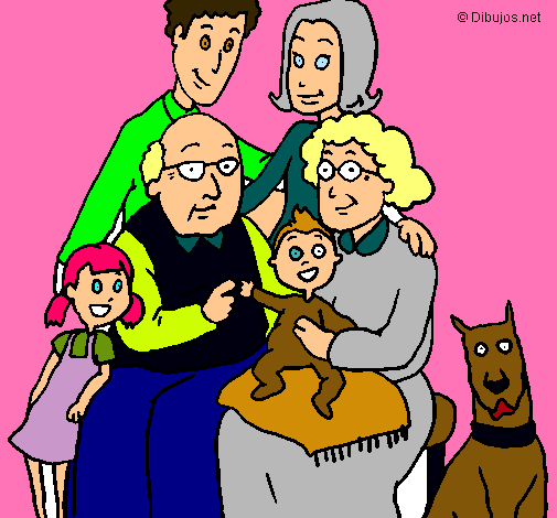 Dibujo Familia pintado por herrera