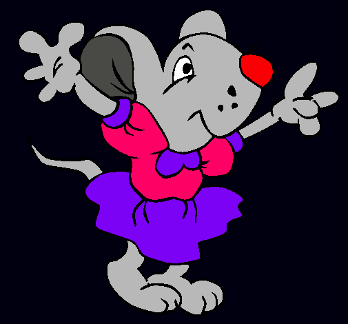 Dibujo Rata con vestido pintado por sirley 
