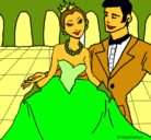Dibujo Princesa y príncipe en el baile pintado por oliparismi