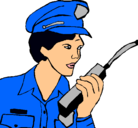 Dibujo Policía con el walkie pintado por drfbgdfbdf