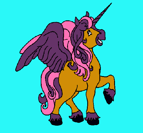 Dibujo Unicornio con alas pintado por enzo21