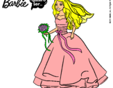 Dibujo Barbie vestida de novia pintado por CERDITA