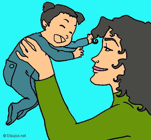 Dibujo Madre con su bebe pintado por lurdes22