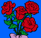 Dibujo Ramo de rosas pintado por lukiki