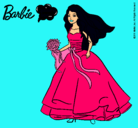 Dibujo Barbie vestida de novia pintado por manolita