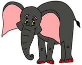 Dibujo Elefante feliz pintado por Theo