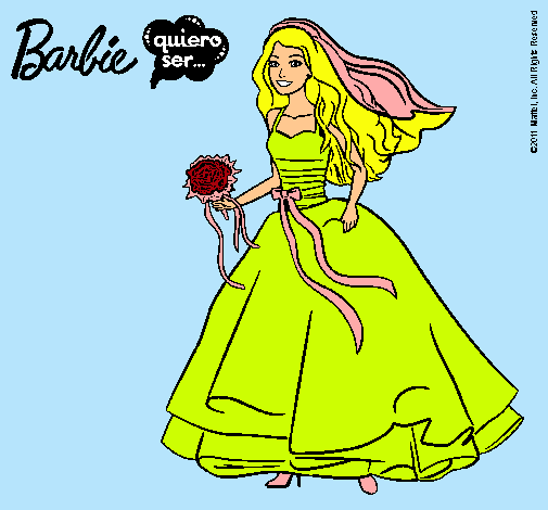 Dibujo Barbie vestida de novia pintado por Claudinsky