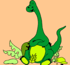 Dibujo Diplodocus sentado pintado por mgueysanti