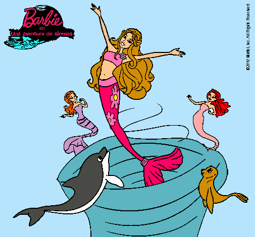 Barbie sirena contenta