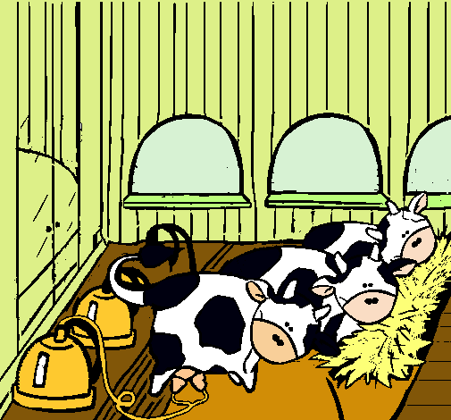 Vacas en el establo