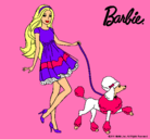 Dibujo Barbie paseando a su mascota pintado por DORISS