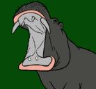 Dibujo Hipopótamo con la boca abierta pintado por luca365