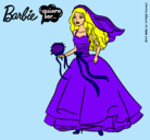 Dibujo Barbie vestida de novia pintado por Diianiita