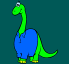 Dibujo Diplodocus con camisa pintado por yonnel