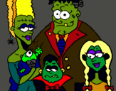 Dibujo Familia de monstruos pintado por MOUNSTROS 