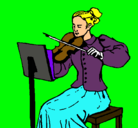 Dibujo Dama violinista pintado por betzaleel