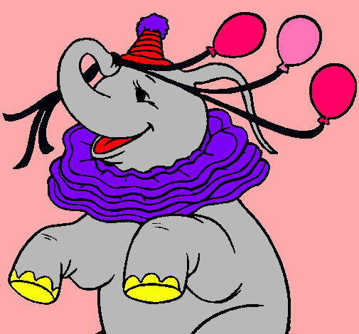 Elefante con 3 globos