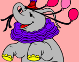 Dibujo Elefante con 3 globos pintado por zxzxzxzxzxzx