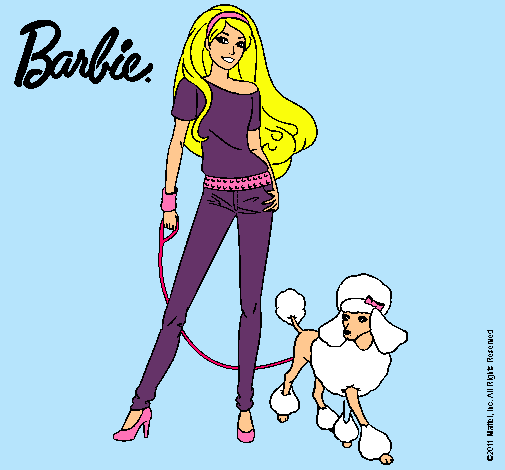 Dibujo Barbie con look moderno pintado por IRAIMA