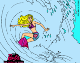 Dibujo Barbie practicando surf pintado por juehgdhfyrgh