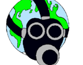 Dibujo Tierra con máscara de gas pintado por AAA111