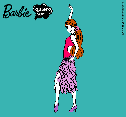 Dibujo Barbie flamenca pintado por lichi