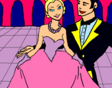 Dibujo Princesa y príncipe en el baile pintado por niknik