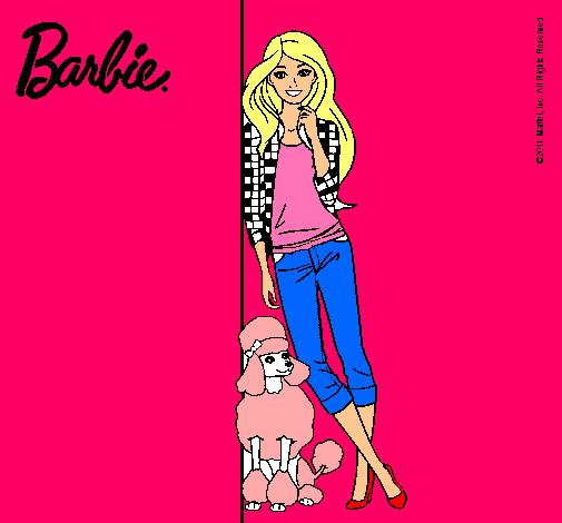 Barbie con cazadora de cuadros