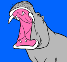 Dibujo Hipopótamo con la boca abierta pintado por Donkin
