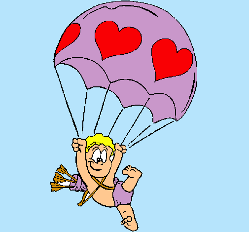 Dibujo Cupido en paracaídas pintado por Diianiita