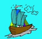Dibujo Barco velero pintado por yubvnuytuij