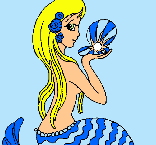 Dibujo Sirena y perla pintado por Diianiita