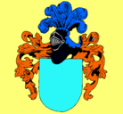 Dibujo Escudo de armas y casco pintado por montesino