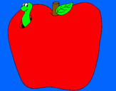 Dibujo Gusano en la fruta pintado por arnulfo
