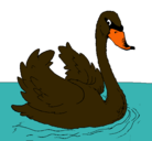 Dibujo Cisne en el agua pintado por ganzo