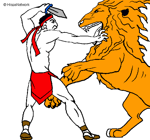 Gladiador contra león