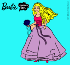 Dibujo Barbie vestida de novia pintado por milla 