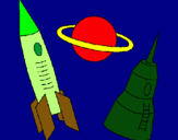 Dibujo Cohete pintado por aviva