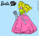 Dibujo Barbie vestida de novia pintado por piripiri